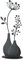 Terma Stahldesign Figur Blume in Vase grau 50 cm Pusteblume Gartendeko für draußen und drinnen Gartendeko Frühling Rost Metall, rost außen