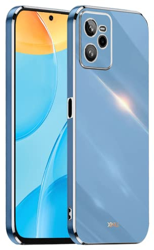 HONLEN Case for Realme C35 / Realme Narzo 50A Prime (6.6 Inches), Soft Silicone TPU Case, Electroplating Frame Design - Navy Blue