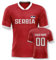 Yolovi Serbia Personalisiertes Fussball Trikot 3D Druck Football Shirt mit Ihrem Namen und Nummer Hip Hop Football Jersey für Herren Damen Kinder, Small-6X-Large