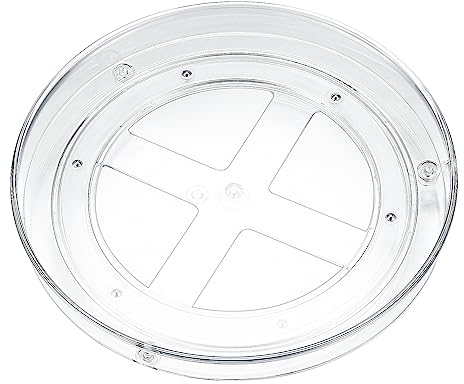 YiPHomn Organizador de Cocina Giratorio, 1 Pzs Lazy Susan Organizador de Nevera, Estante de Especias Rotativo, Estante de Cocina Almacenamiento, Plato Giratorio para Frascos de Especias, 23.5x3.6cm