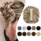 Elailite Haarteil mit Klammer Haar Dutt Haarteile Haardutt Haargummi mit Haaren #27H613 Sandbraun/Hellblond Haarverlängerung mit Gummiband Clip Bun (Kaliber 15cm)