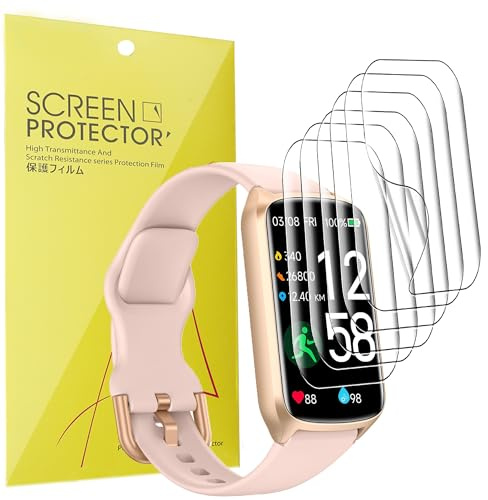 Blueshaweu Compatible for Amzhero Fitness Tracker Screen Protector, [6 Pack] Full Coverage TPU Clear Film Compatible with Amzhero D26 1.47 Inches Fitness Tracker
