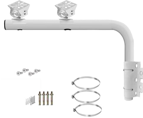 WiTi Heavy Duty Dual Mount 40CM Arm Bracket for Industrial Cameras Project,Long Pole with 2 Mounts for CCTV Security Surveillance System,Project Installing Solution for Indoor and Outdoor