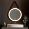 Heilmetz Badspiegel mit Beleuchtung Rund 70cm, LED Badezimmerspiegel mit Licht, 3 Lichtfarben Dimmbar, Touch, Runder Spiegel mit Beleuchtung, Schwarz Rahmen, Abnehmbar Band