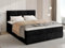 BROMARKT Boxspringbett mit Bettkasten Polsterbett mit Bonell-Matratze und Topper Doppelbett mit Stauraum Bett für Schlafzimmer gepolstertes Kopfteil Boston 140x200 Härtegrad H3 Samtstoff Schwarz