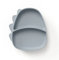 ÜneeQbaby Silikon-Kinder Teller i-Form - BPA-Frei, Spülmaschinenfest, Mikrowellen- und Ofensicher - Perfekt für Kleinkinder und Babys…(Dino - Ozeanschiefer)