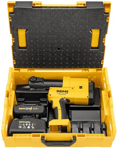 REMS AKKU-PRESS 22V Connected (mit OLED-Display, zur Herstellung von Pressverbindungen, Li-Ion Technologie, bis Ø 110mm, Presse, in L-Boxx) 576015 R220