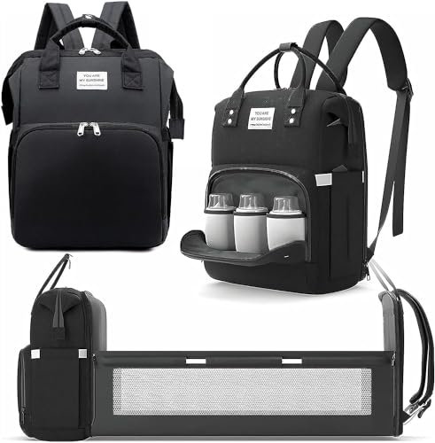 X W EI UNION Wickeltasche, Rucksack mit Wickelstation, Wickelunterlage, Stilltasche, Tragetasche, Flaschentasche, wasserdicht, großes Fassungsvermögen, für Neugeborene