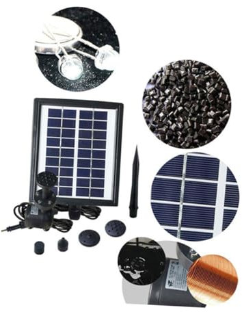 BESPORTBLE Bomba De Fuente Solar 4 Cabezales 2.8w Estanque Piscina Acuario Decoración