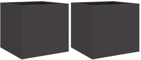 vidaXL Pflanzkübel 2 STK. Schwarz 32x30x29 cm Stahl
