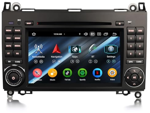 Erisin Android 14 4GB+64GB 8-Kern DVD Autoradio GPS Navi für Mercedes A/B Klasse W245 W169 Sprinter Vito Viano VW Crafter 7 Zoll Touchscreen Unterstützt CarPlay Android Auto DAB+WiFi 4G Bluetooth 5.0