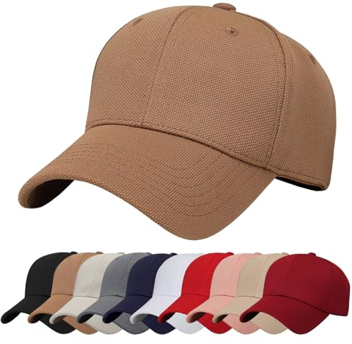 Baynetin Baseball Cap Schlichte Baseballkappe Reine Farbe Baseboard Basecap Unisex Verstellbar Atmungsaktiv Anti-UV Outdoor Reise Sonnenhut Golfkappe (Karamell)