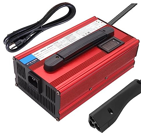 SHANRROW 15 AMP 36 Volt Golf Cart Battery Charger Lithium Battery Charger with Trickle Charge for Automotive Car Motorcycle Boat Marine Lawnmower Fast Charging 4-6 Hours Full Charge,Plug G