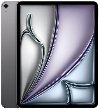 Apple 13 iPad Air (M2): Liquid Retina Display, 512 GB, 12 MP Querformat Frontkamera/12 MP Rückkamera, WLAN 6E und 5G Mobilfunk mit eSIM, Touch ID, Batterie für den ganzen Tag – Space Grau
