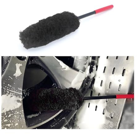 Adunsiaoto Auto-Radnaben-Reinigungsbürste, Biegsame Autoreifenbürste, Universelle Auto Radnaben Reinigungsbürste, Universell Rad-Und Felgen Reinigungsbürste(Schwarz)