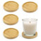 FINELYCR Sottobicchieri Legno, 4 Pezzi Portacandele in Legno, Vassoio Portacandele con Fessura di Protezione Contro il Trabocco, Sottobicchieri Bambù, per Bicchiere da Acqua, Portacandele