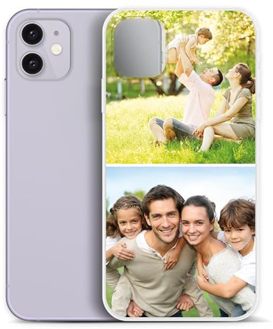 PR Print Royal Personalisierte Handyhülle für Apple iPhone 11 Clear - zum selbst gestalten mit Foto-Collage für 2 Fotos - Handyhüllen iPhone 11, Silikon Transparent | Fotogeschenk