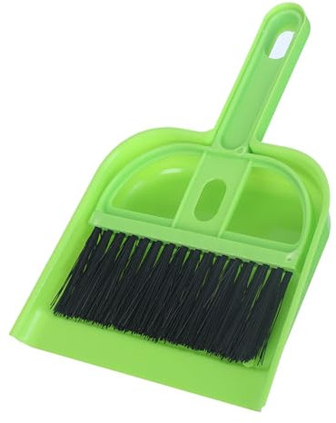 Set di Paletta per Spazzatrice da Tavolo, Paletta da Tavolo per Mano, Impugnatura Comoda, Rimozione Efficace, Compatta, Ergonomica, Multifunzionale, per la Casa (GREEN)