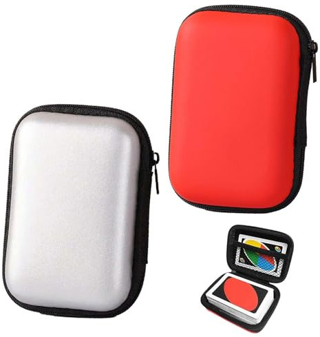 2Pcs Game Case Set, Hard Card Protection Box, Scratch Resistant Waterproof Card Protector, Suitable for Outdoor Activities (Silvery, Red)