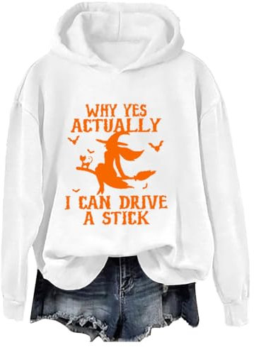 Chanpning Halloween+Kostüm+Damen Weich Kostüme Trendy Sweater Mode Tunika Loose T-Shirt Niedlich Drucken T Shirt Übergroße Oberteil Lange Ärmel Hoodie Halloween Kleidung Damen Pullover