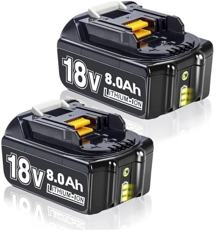 Pack of 2 18 V 8.0 Ah / 8000 mAh Li-ion Batteries Replacement Battery for Makita BL1860B BL1840 BL1830 BL1860B BL1815 BL1835 BL1850B BL1845 BL1850 BL1860B 194205-3 LXT-4 000 with LED Tool Battery