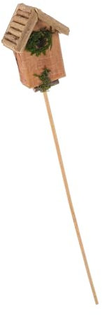 GAROZATION Bird Nest House Flower Arrangement Fairy Garden Ornament Outdoor Stake Decor Unique Budgie Nesting Box