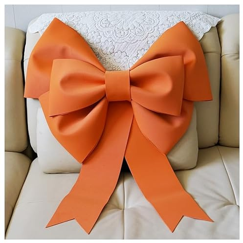 GreatRise Große Schleifen Riesen Schleife Weihnachtsschleifen Dekoschleife Hängende Geschenkschleife Autoschleife für Weihnachtsbaum Kamin Heim Haustür Hochzeit Party Dekoration Orange 50cm