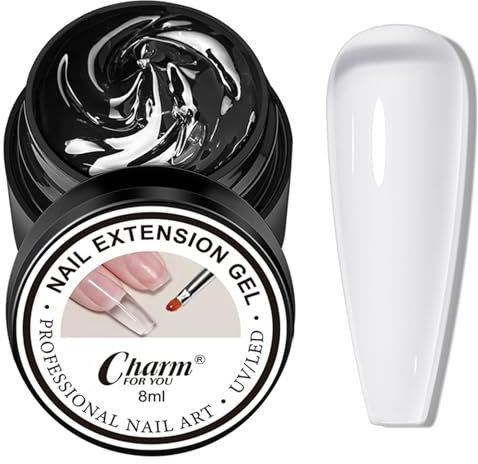 Nail Extension Gel - Clear Builder Gel for Nails - UV Polygel Nail Gel Long Lasting - 3D Nail Gel Poly Gel for Beginners - Hard Gel for Nails Repair Sculpting Rhinestones Nail Art