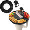 ELNLE Stanley Cup Snackschale Zubehör, Snackteller für Stanley Cup 40 oz, Stanley Cup Teller Schwarz mit 5 Fächern und Strohhalm Abdeckung für Kino, Camping, Auto