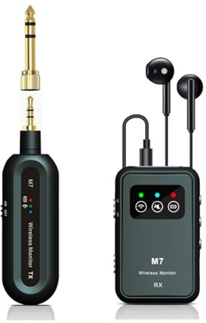 Tuesoa Wireless in-Ear Monitor System 2.4Ghz Wireless IEM System with Transmitter Receiver for Music Studio Live Broadcast