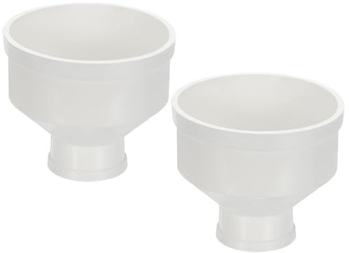 PATIKIL 4 to 2 Duct Reducer, 2 Pcs PVC Pipe Increaser Adapter Ducting Airflow Tube Pipe Fitting for DWV (Drain, Waste and Vent) Ventilation Ducting, White