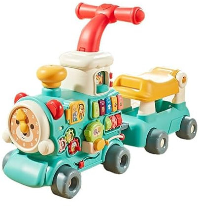Maycoly Lauflernhilfe für Kinder,Zug Spielzeug 5-in-1,Dampfzug-Wanderer mit Licht und Musik zum Reiten, Krabbeln, Ziehen, Schieben und Spielen, Lernen für Babys ab 6 Monaten