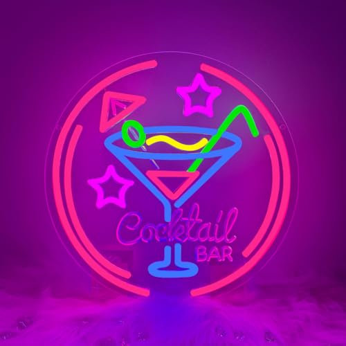 RuCvixkt Cocktail Bar Neon Schild für Bar Dekor, LED USB Power Neon Lichter für Home Bar Pub Party Mann Höhle Gaming Wand Dekor, Geschenke für Jungen, Geburtstag Weihnachten