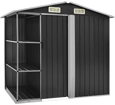 Gartenhaus mit Gestell Anthrazit 205x130x183cm Eisen