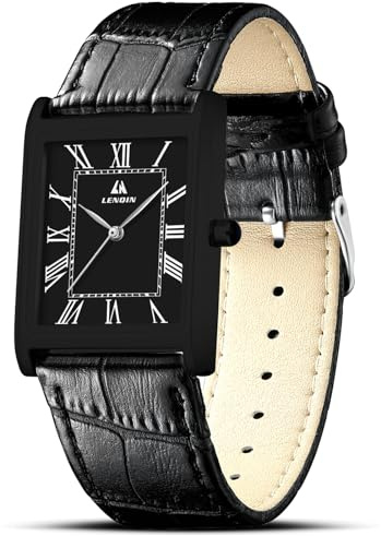 Herren Uhr Armbanduhr Herren Wasserdichte Analoge Quarz Uhren für Männer | Retro Designeruhr Lederband Zifferblatt mit römischen Ziffern