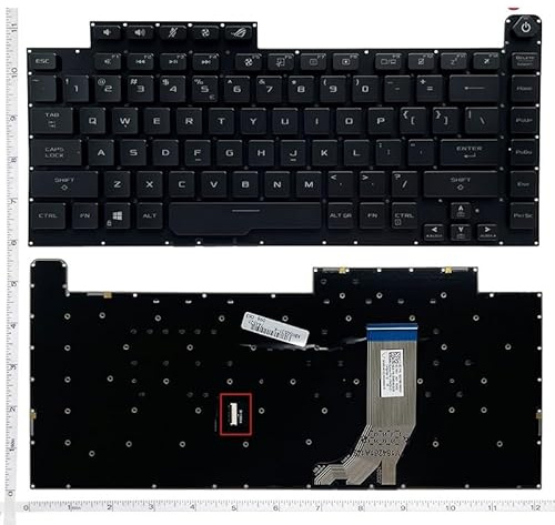 ZCDYGHU Tastiera Inglese per ASUS ROG Strix Scar III G512 L 3 Plus G531G GL531 G531GV G531 S5D G531GT G531GU Blu(Black)