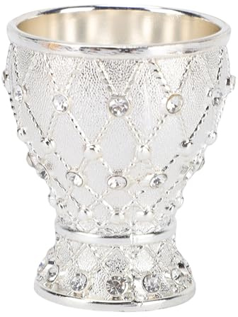 BAOFUYA Mittelalterlicher Kelch, Kleiner Vintage-Königlicher Weinglasbecher mit Exquisitem Relief für Hochzeitssegen, Taufe, Party, Heimdekoration (SILVER)