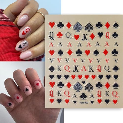 Nagelsticker Deko, Nagel Dekoration Aufkleber, Selbstklebende Nagelaufkleber Damen, Nail Art Sticker Selbstklebend, für Frauen, Mädchen, Nagelzubehör für Halloween und Karneval(A)