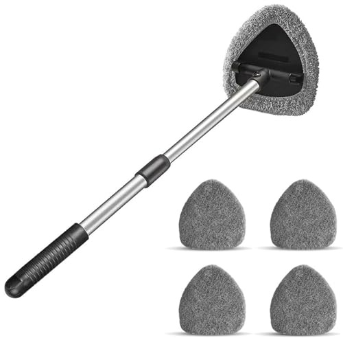 Kit de Nettoyage pour vitre Carivys Brosse de Lavage pour Voiture avec Manche Télescopique de 50 CM, Outil de Nettoyage pour Pare - Brise et Kit d'Essuie - Glace pour Voiture