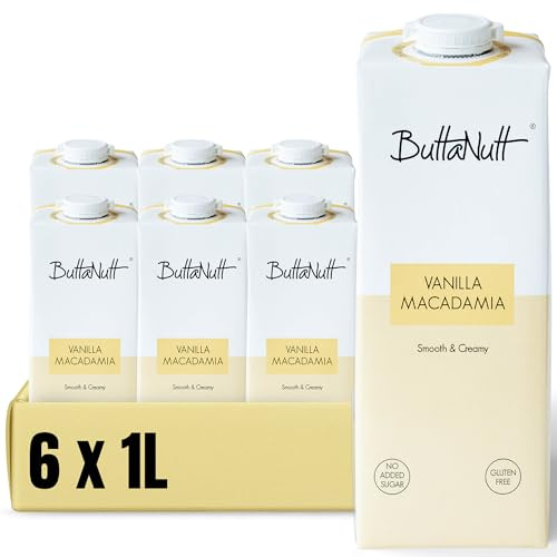 ButtaNutt Vanilla Macadamia Nut Drink - 1L | Smooth Plant-Based Drink with Natural Vanilla – Dairy-Free, Vegan, Calcium Enriched, Great for Coffee, Matcha & Smoothies