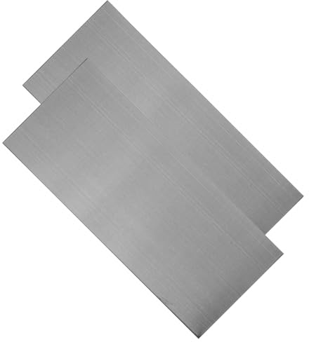 Plaque Inox Autocollante Noire 25x11cm, Panneau de Gravure Vierge | 2 Pièces, Acier Inoxydable Brossé, Résistance à L’usure la Corrosion, Pose Facile