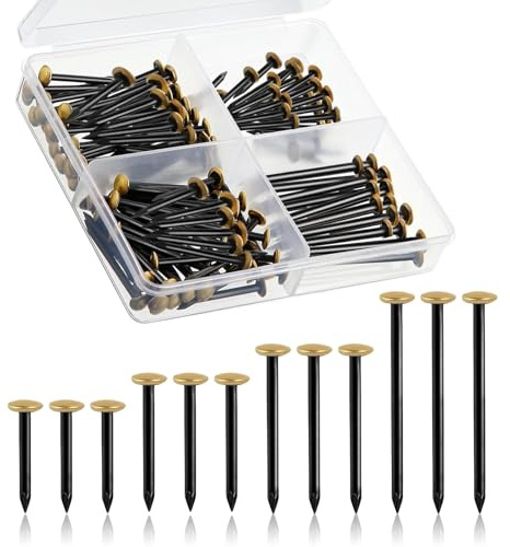Picture Masonry Nails for Walls, 120 Pcs Picture Hanging Steel Masonry Nails for Brick Concrete Plasterboard Wall Wood 20 25 30 40mm