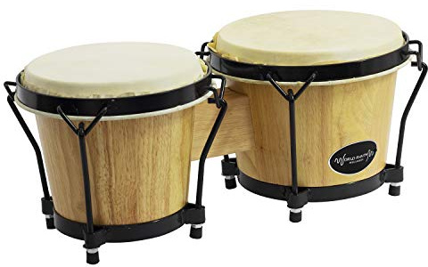 World Rhythm BON7 6” & 7” Beginners Oak Bongo Drums - Natural Finish Bongos