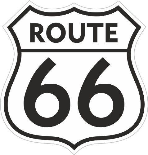 Aufkleber ROUTE 66, 5 cm, PVC Sticker selbstklebend