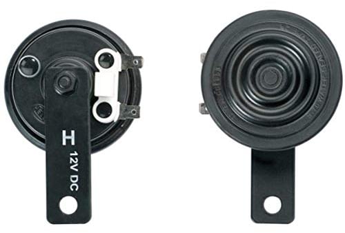 HELLA 3AL 922 196-011 Horn - S70 - 12V - 112dB(A) - Frequenzbereich: 420Hz - Hochton - Gehäusefarbe: schwarz - Flachsteckanschluss