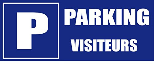 Sattie Panneau Signalétique Parking Visiteurs Bleu et Blanc Polycarbonate Montage Mural Standard Paysage One Size