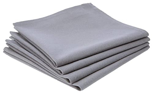 Atmosphera - 4er-Set Servietten aus Baumwolle - hellgrau - 40x40 cm - Grau