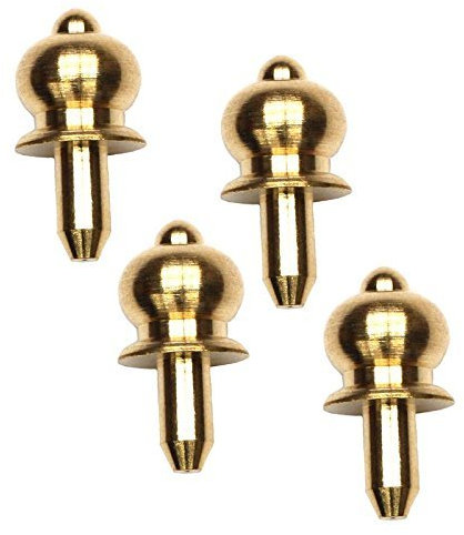 MyTinyWorld 4 x 4.5mm Dolls House Miniature Brass Classic Door Knobs (Hardware, 1:12th Scale, Child, 5230649031)