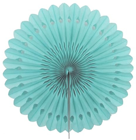 Creativery 1 Papierfächer 25cm (helltürkis/Aqua 314) // Deko Papier Fächer Rosetten Blumen Raumdeko Papierrosetten Hängedeko