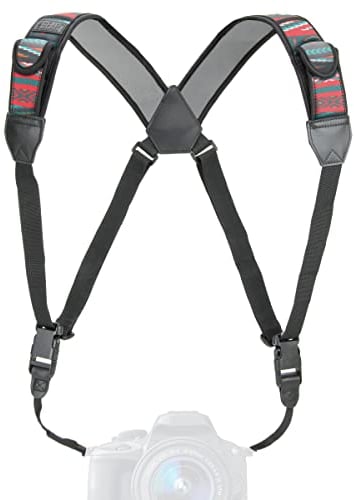 USA Gear DSLR Harnais de Poitrine pour Appareil Photo Avec Boucles à Déclenchement Rapide, Motif en Néoprène du Sud-ouest et Poches pour Accessoires - Compatible avec Canon, Nikon, Sony et plus